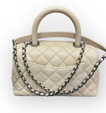 将图片加载到图库查看器，Chanel Coco Handle Small Light Beige Caviar Ruthenium Hardware
