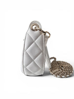 将图片加载到图库查看器，Chanel Half Moon Mesh Bag Ivory Lambskin Gold-tone Hardware
