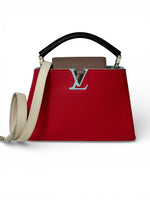 Load image into Gallery viewer, Louis Vuitton LV Capucine BB - Red, Blue, Taupe, Silver-tone Hardware
