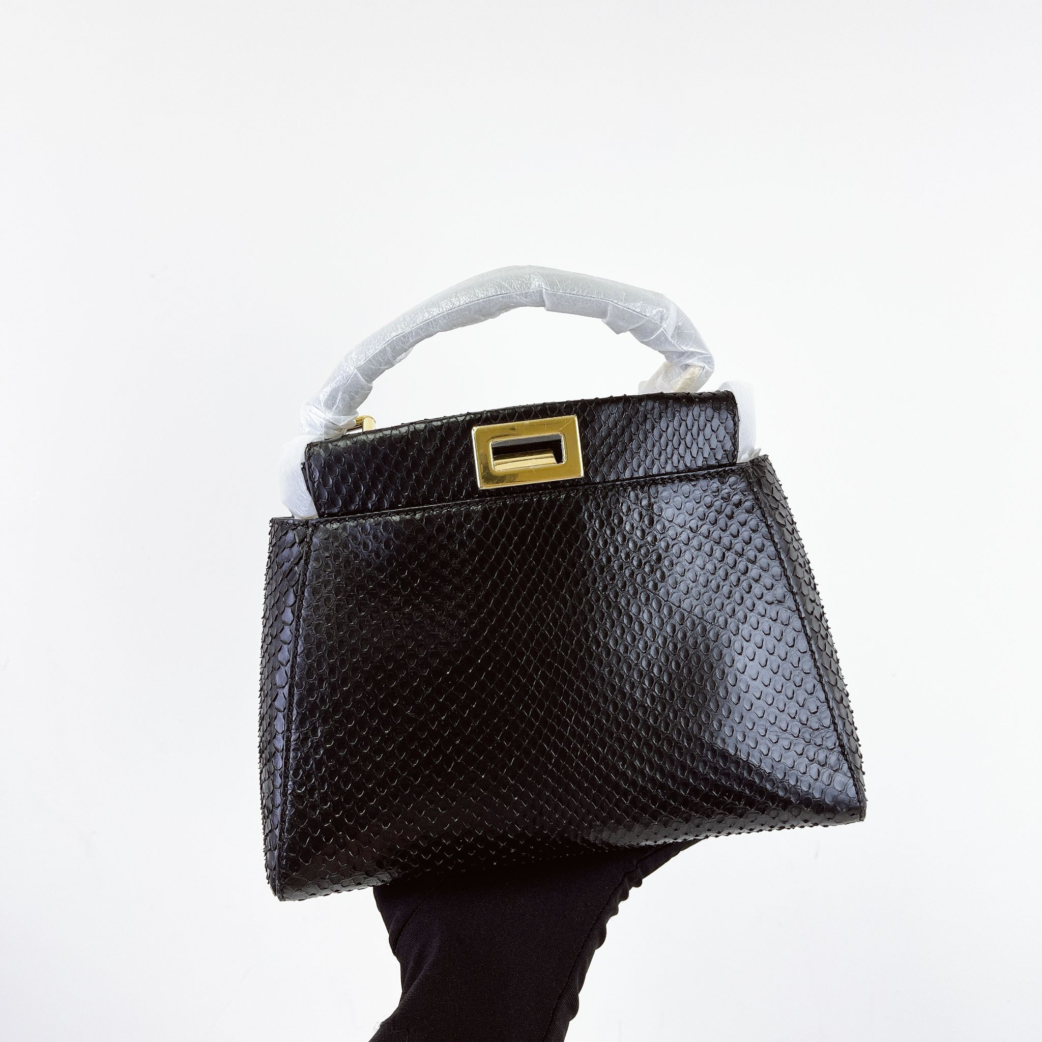 Fendi Peekaboo Mini Exotic Leather Gold-tone