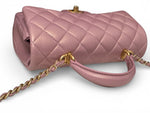 将图片加载到图库查看器，Chanel Mini Top Handle Iridescent Pink Lambskin Gold-tone Hardware
