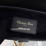 Load image into Gallery viewer, Christian Dior Saddle Mini/Small Black Grained Calfskin Gold-tone Hardware
