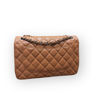 Chanel Timeless Classic Jumbo Double Flap Caramel Caviar Gold-tone Hardware