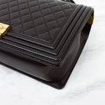 将图片加载到图库查看器，Chanel Leboy New Medium Black Diamond Quilted Lambskin Gold Hardware
