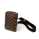 Load image into Gallery viewer, Louis Vuitton Geronimo Waist Bag Damier Ebene Gold-tone
