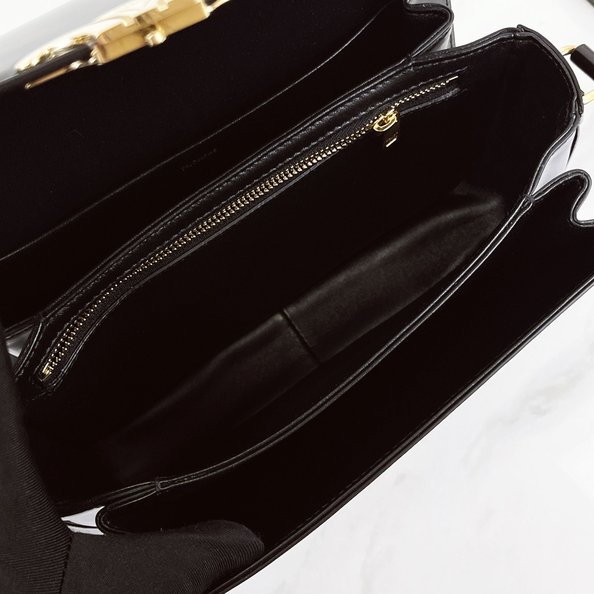 Celine Triomphe Classique Black Gold-tone Hardware