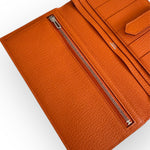 Charger l&#39;image dans la galerie, Hermes H Bearn Wallet Orange Chevre Mysore Palladium Hardware
