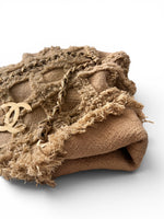 将图片加载到图库查看器，Chanel Natural Raffia and Tweed Tote, Gold-tone Hardware
