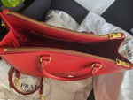 Load image into Gallery viewer, Prada Red Saffiano Lux Leather Medium Galleria Double Zip Tote Gold-Tone Hardware
