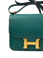 Load image into Gallery viewer, Hermes Constance 24	Malachite Epsom 24kt Gold-Plated Hardware Stamp A
