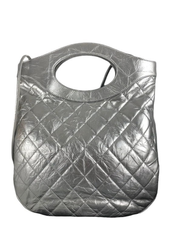 Chanel 31 Bag Silver Crumpled Calfskin Silver-tone Hardware