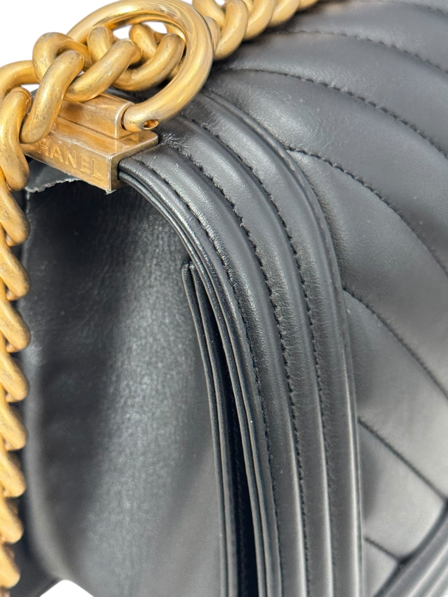 Chanel Leboy Old Medium Black Calfskin Gold-tone Hardware