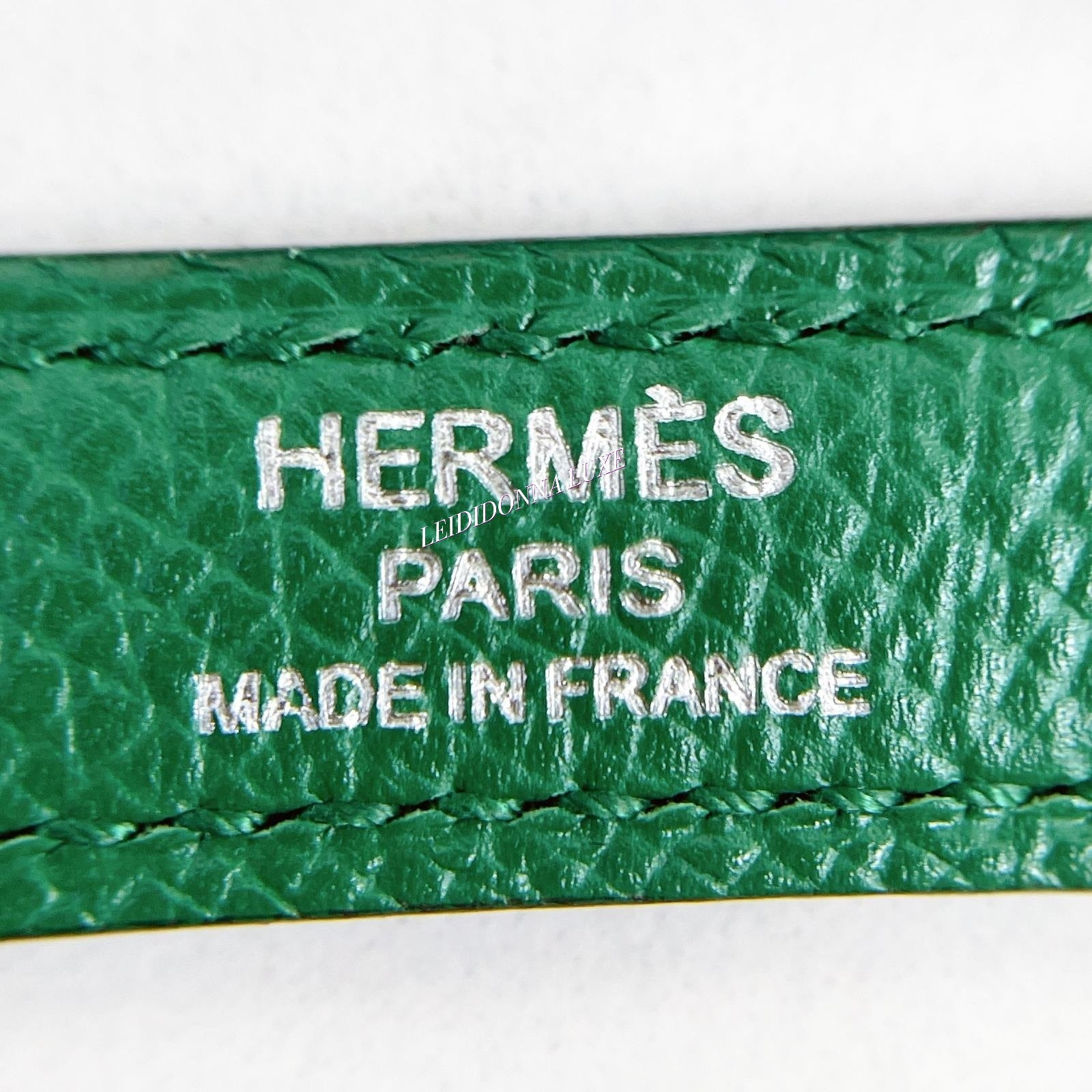 Hermes Kelly Sellier 32 Vert Vertigo Epsom Palladium Hardware