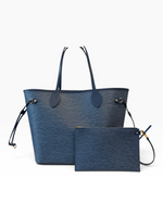 Charger l'image dans la galerie, Louis Vuitton LV Neverful MM, Monogram Denim/Epi Leather, Gold-tone Hardware
