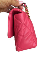 将图片加载到图库查看器，Chanel19 Pink Goatskin Mixed Hardware Small
