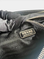 Load image into Gallery viewer, Prada Tessuto Leather and Nylon Baguette - Black, Silver-tone Hardware
