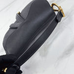 Load image into Gallery viewer, Christian Dior Saddle Mini/Small Black Grained Calfskin Gold-tone Hardware
