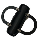 将图片加载到图库查看器，Christian Dior Lady Dior Medium Black Grained Leather/Caviar Silver-tone Hardware
