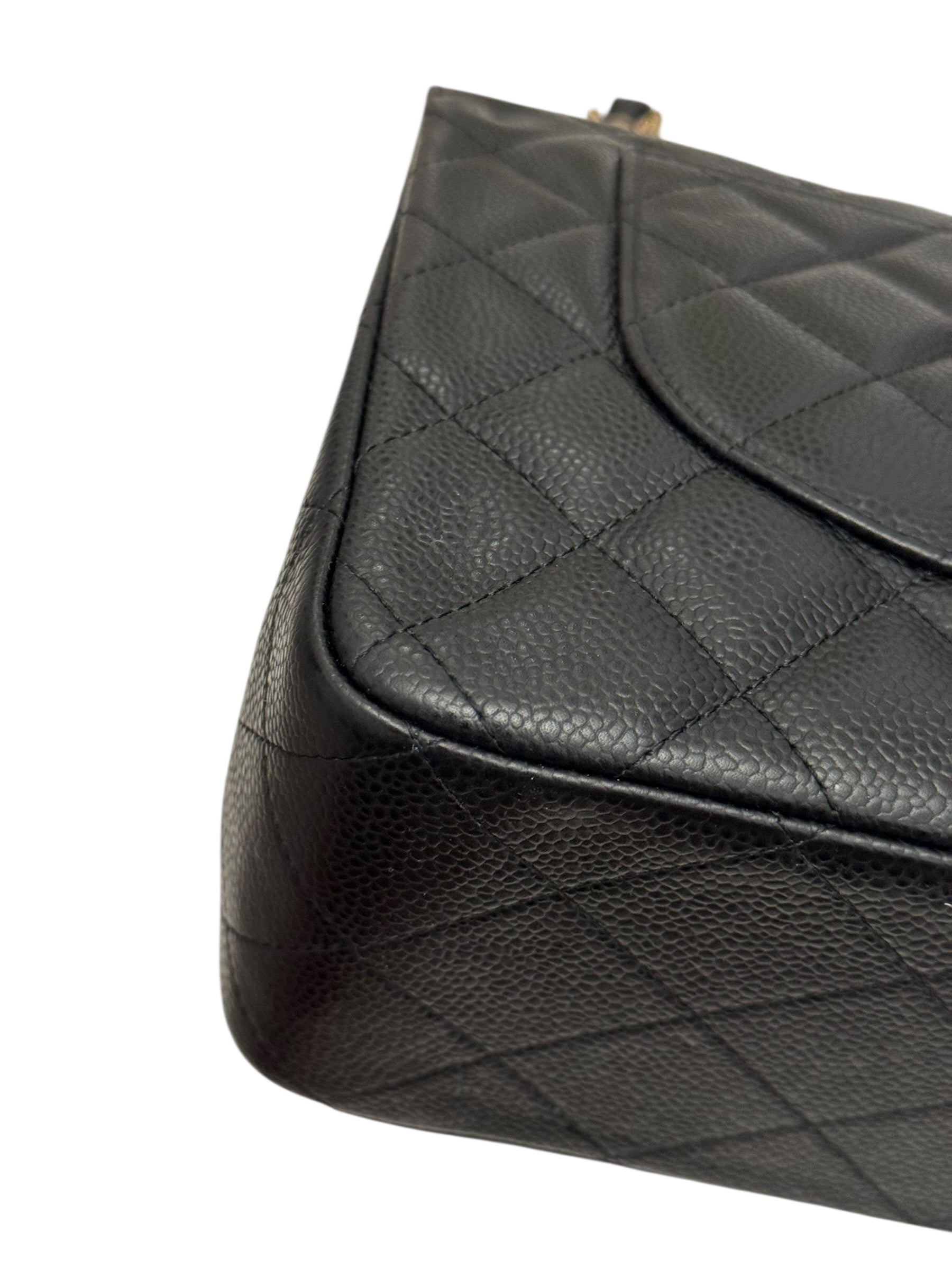 Chanel Timeless Classic Jumbo Black Caviar Gold-tone Hardware