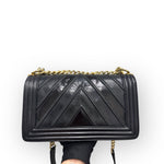 Load image into Gallery viewer, Chanel Leboy Old Medium Mixed Leather Chevron Gold-tone Hardware
