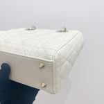 将图片加载到图库查看器，Christian Dior My Lady ABCDior Small White Lambskin Gold-tone Hardware
