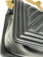 将图片加载到图库查看器，Chanel Leboy Old Medium Black Calfskin Gold-tone Hardware
