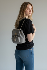 Load image into Gallery viewer, Chanel Mini Duma Backpack – Light Grey Lambskin Gold-tone Hardware
