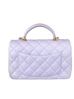 将图片加载到图库查看器，Chanel 21K Lilac Mini Top Handle Light Gold-tone Hardware
