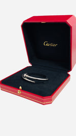 将图片加载到图库查看器，Cartier Classic Juste Un Clou Bracelet White Gold Size 15
