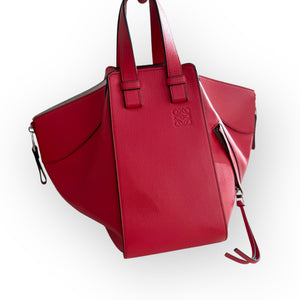 Loewe Hammock Bag Small, Red Grained Calfskin, Gold-tone Hardware