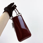 Charger l&#39;image dans la galerie, Christian Dior Lady Dior Medium Bordeaux Patent Silver-tone Hardware
