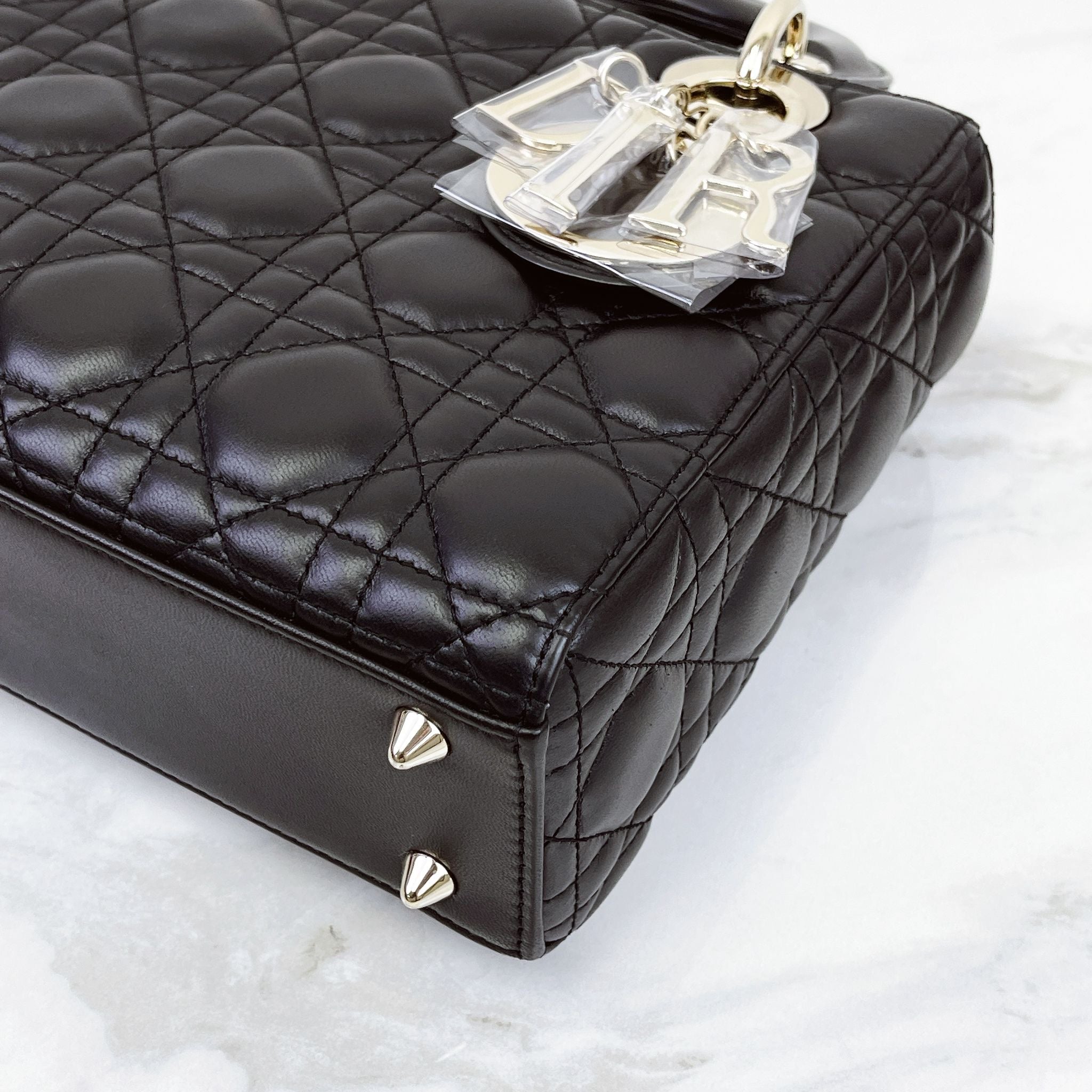 Christian Dior My Lady ABCDior Small Black Lambskin Gold-tone Hardware