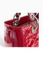 Charger l'image dans la galerie, Christian Dior Lady Dior Medium Red Patent Leather Silver-tone Hardware
