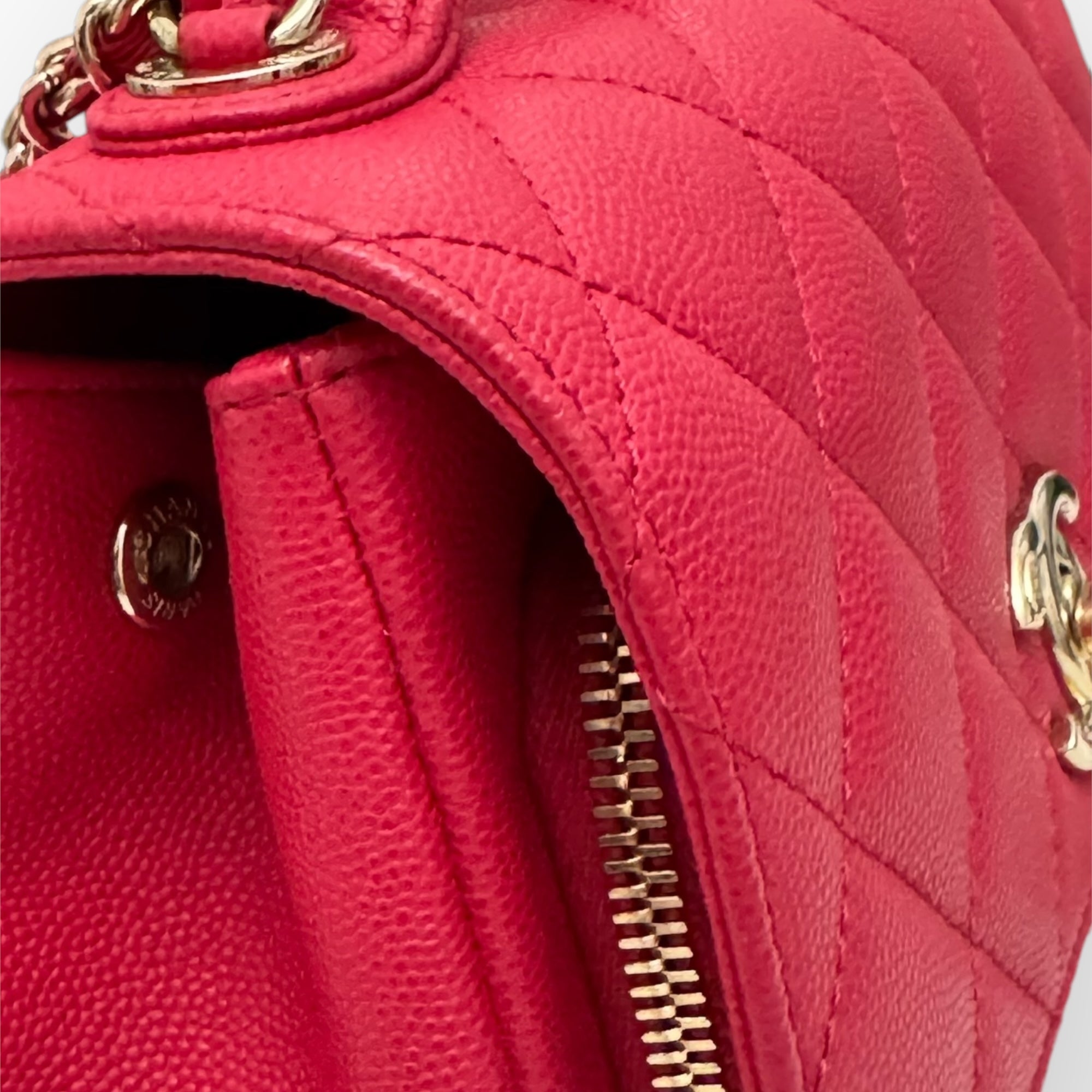 Chanel Business Affinity Strawberry Red Grained Calfskin - Caviar, Gold-tone Hardware