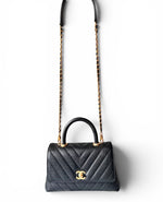 Load image into Gallery viewer, Chanel Coco Handle Mini, Black Caviar Leather Gold-tone Hardware
