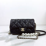 Load image into Gallery viewer, Chanel Precious Pearls Mini Flap Black Lambskin Light Gold-tone Hardware
