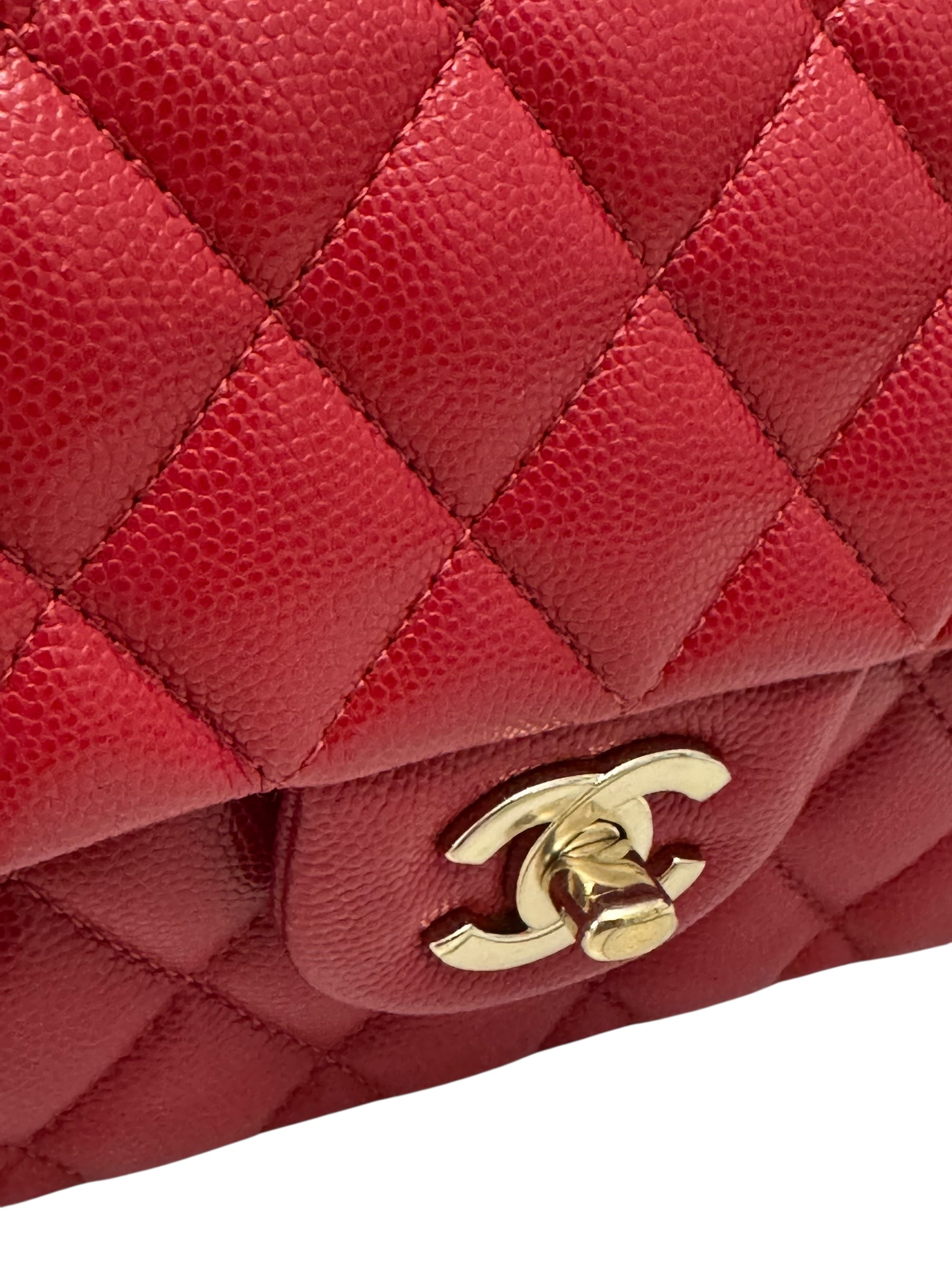 Chanel Timeless Classic Small 19B True Red Caviar Gold-tone Hardware