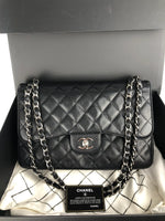 Load image into Gallery viewer, Chanel Timeless Classic Jumbo Black Caviar Silver-tone Hardware
