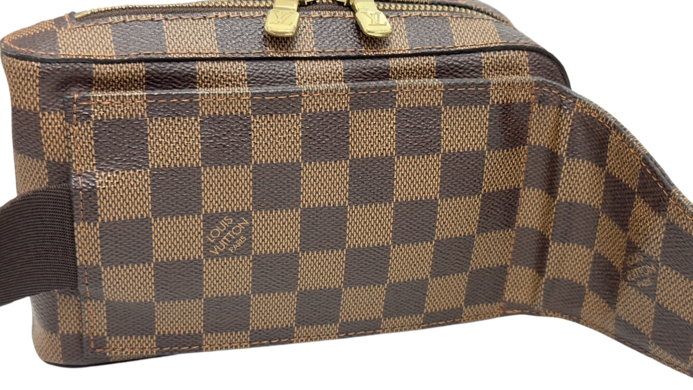 Louis Vuitton Geronimo Waist Bag Damier Ebene Gold-tone