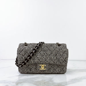 Chanel Shoulder Bag Houndstooth Tweed