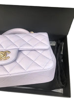 将图片加载到图库查看器，Chanel 21K Lilac Mini Top Handle Light Gold-tone Hardware
