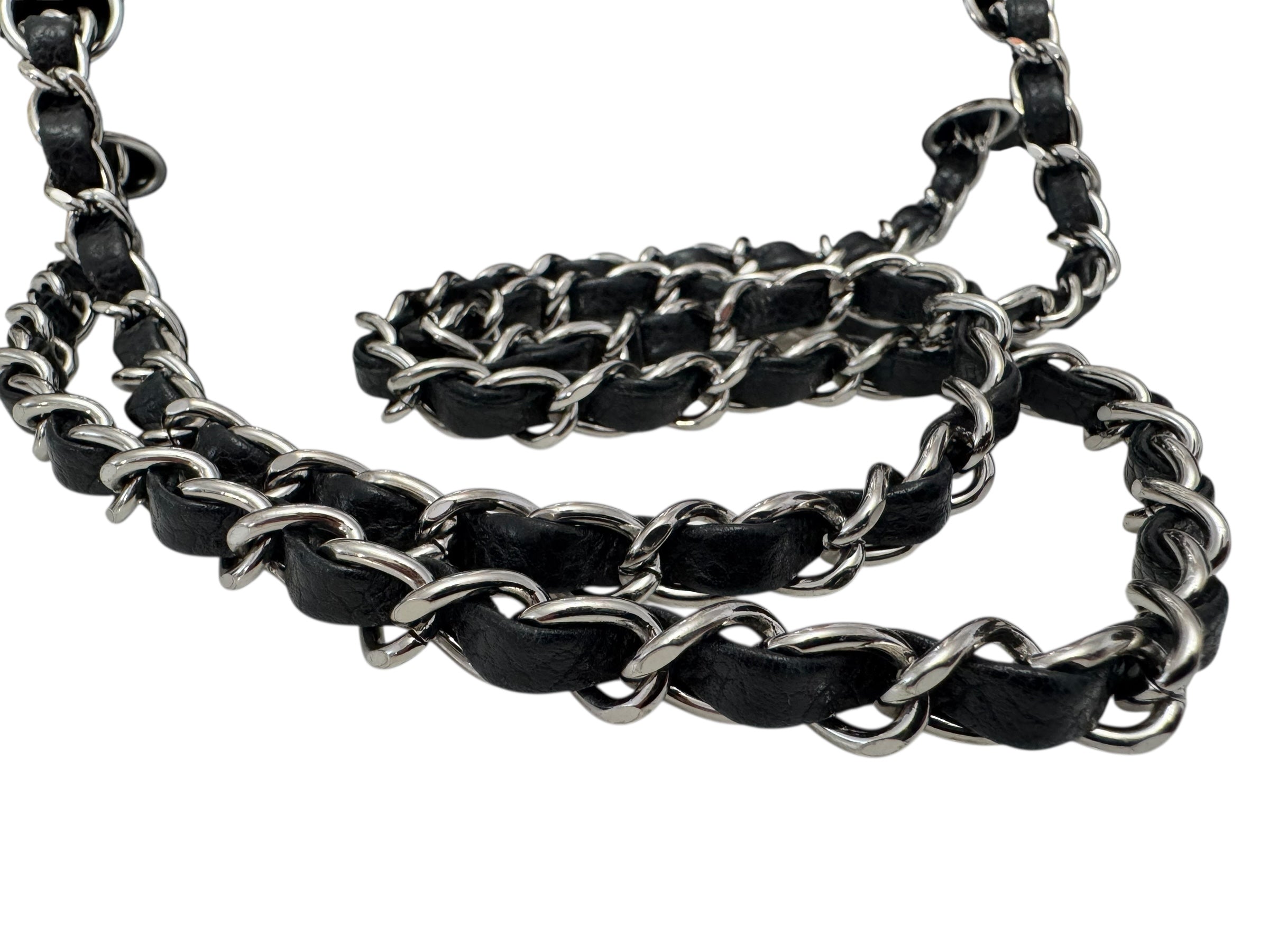 Chanel Timeless Classic Medium M/L Black Caviar Silver-tone Hardware