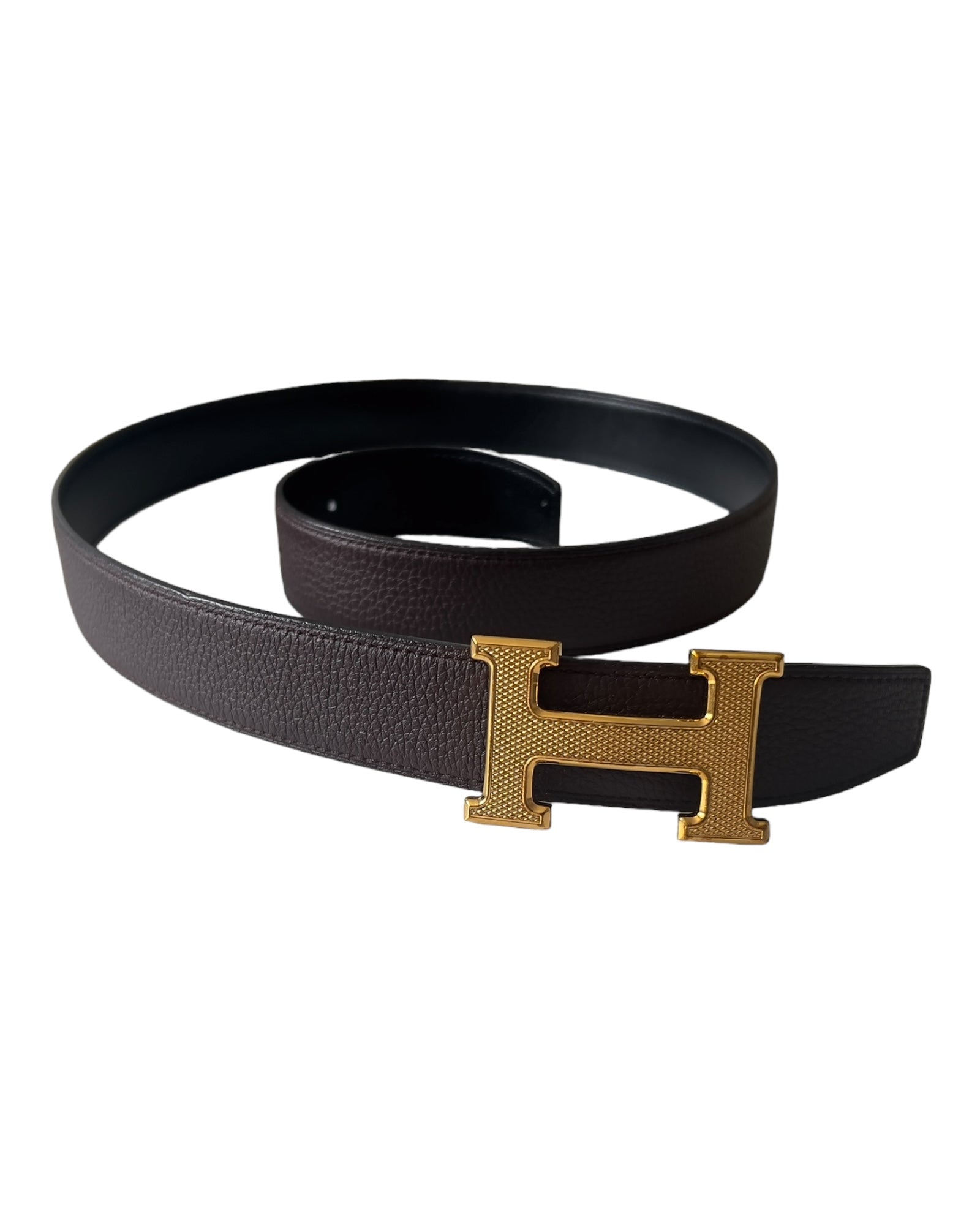 Hermes H Guilloche Belt Bucket and Reversible Leather Strap 32mm