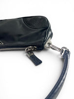 Load image into Gallery viewer, Prada Tessuto Leather and Nylon Baguette - Black, Silver-tone Hardware
