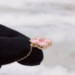 Charger l'image dans la galerie, Van Cleef and Arpels VCA Holiday Pendant, Vintage Alhambra Diamond, Pink Sevres, 18kt Gold
