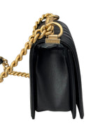 将图片加载到图库查看器，Chanel Leboy Old Medium Black Calfskin Gold-tone Hardware
