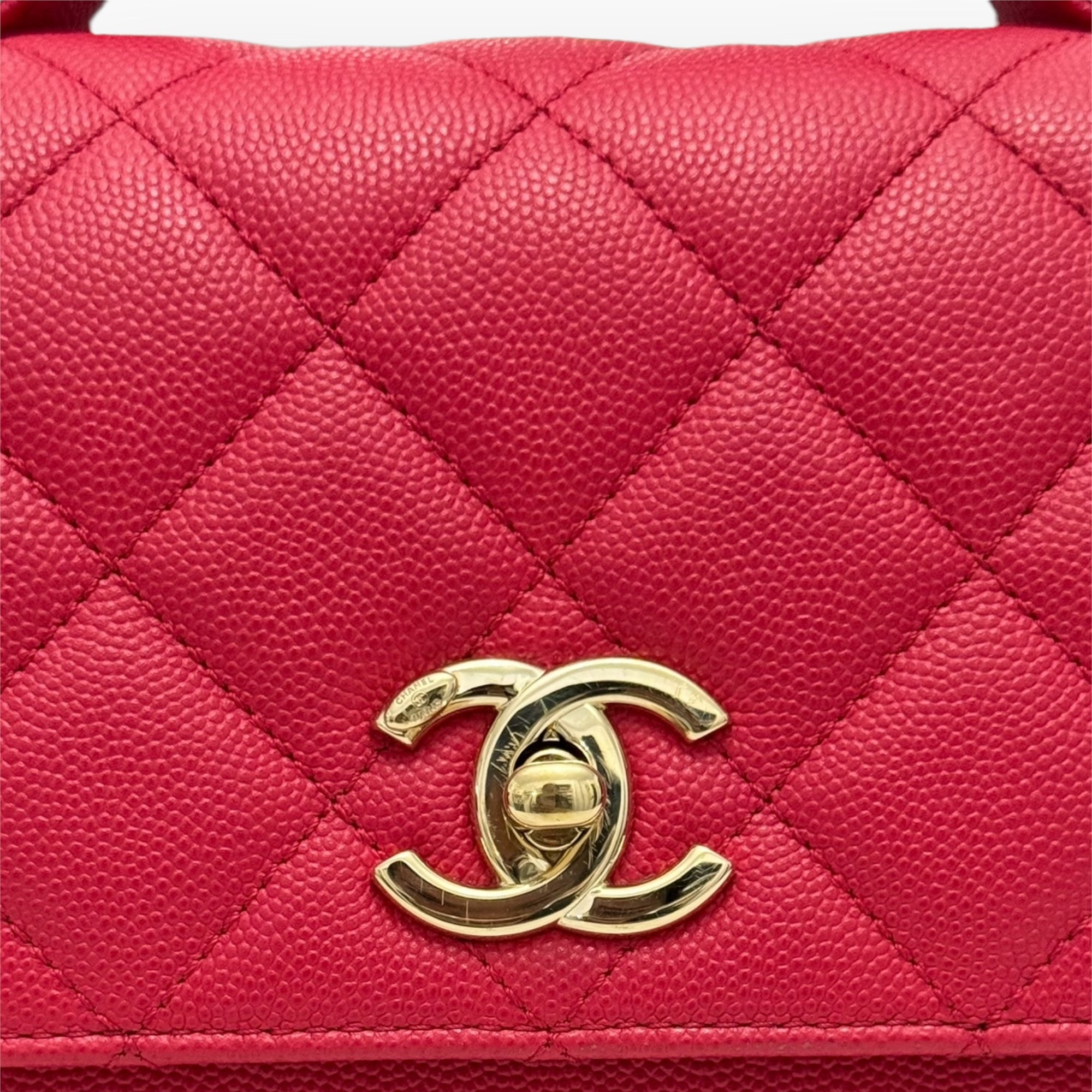 Chanel Business Affinity Strawberry Red Grained Calfskin - Caviar, Gold-tone Hardware