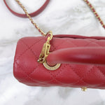 Load image into Gallery viewer, Chanel Coco Handle Small Red Caviar Gold-tone Hardware
