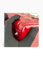 Charger l'image dans la galerie, Christian Dior Lady Dior Medium Red Patent Leather Silver-tone Hardware
