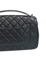 将图片加载到图库查看器，Chanel Easy Carry Flap Bag Black Lambskin Silver-tone Hardware
